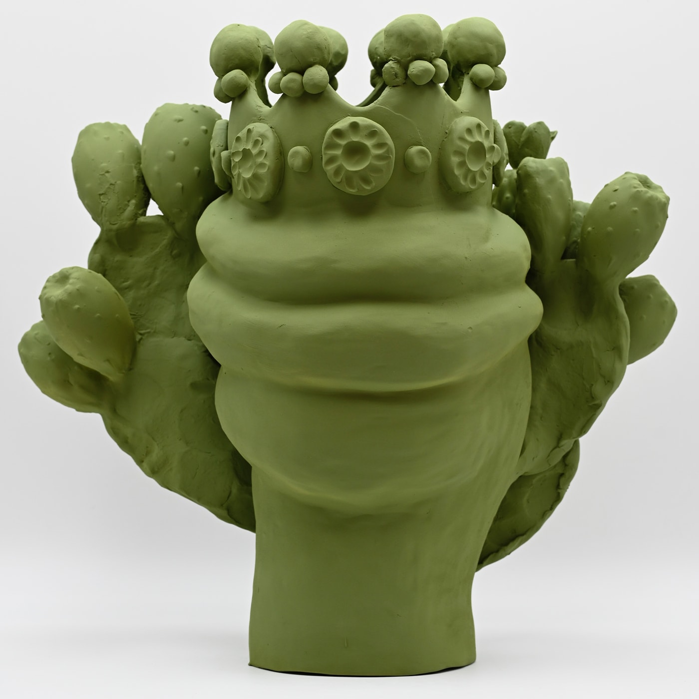 Maure‑Kopf grün handgefertigte Skulptur