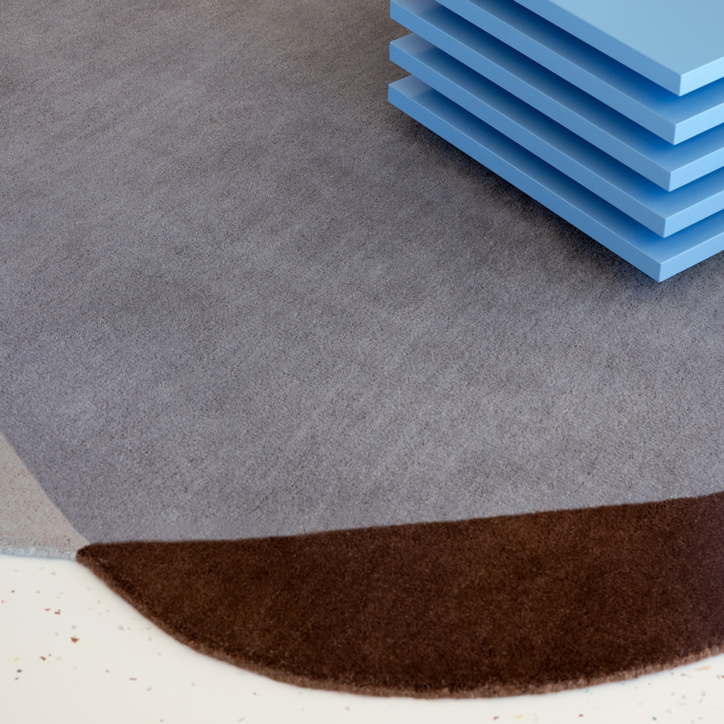 Element Chad Brown Blue Teppich | Größe: 250 x 274 cm