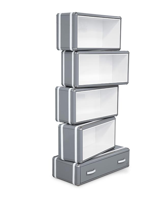 Skyline Tower graues Bücherregal