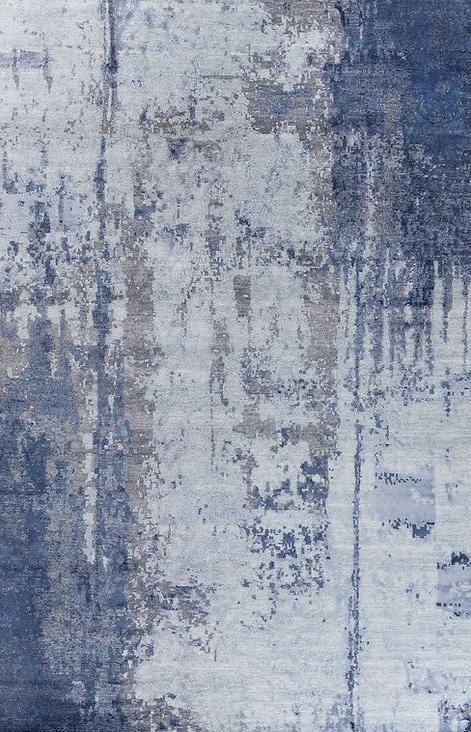Handgeknüpfter Abstrakt Blau Teppich