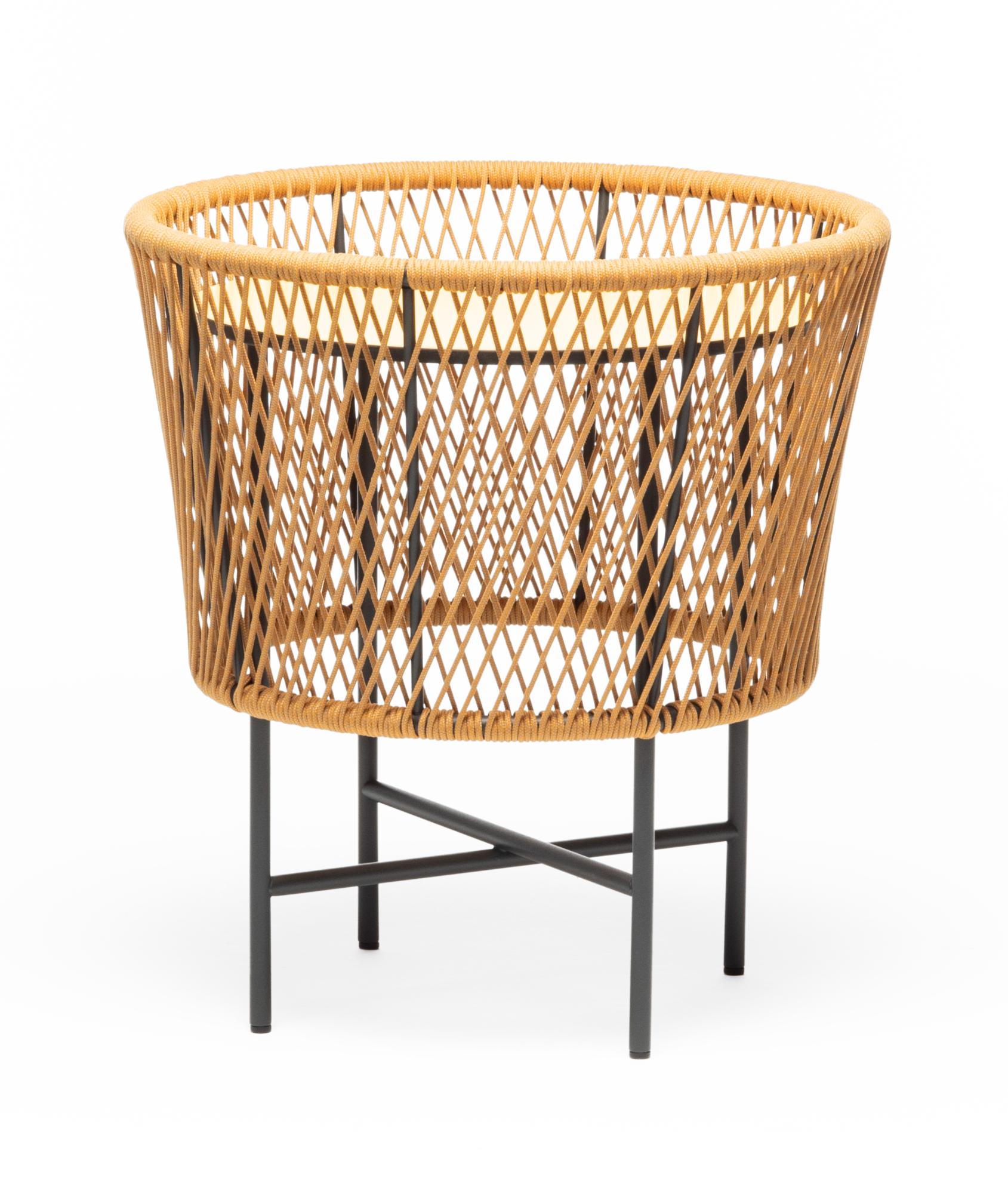 Tamburo SM Runder Gelber Outdoor-Loungetisch