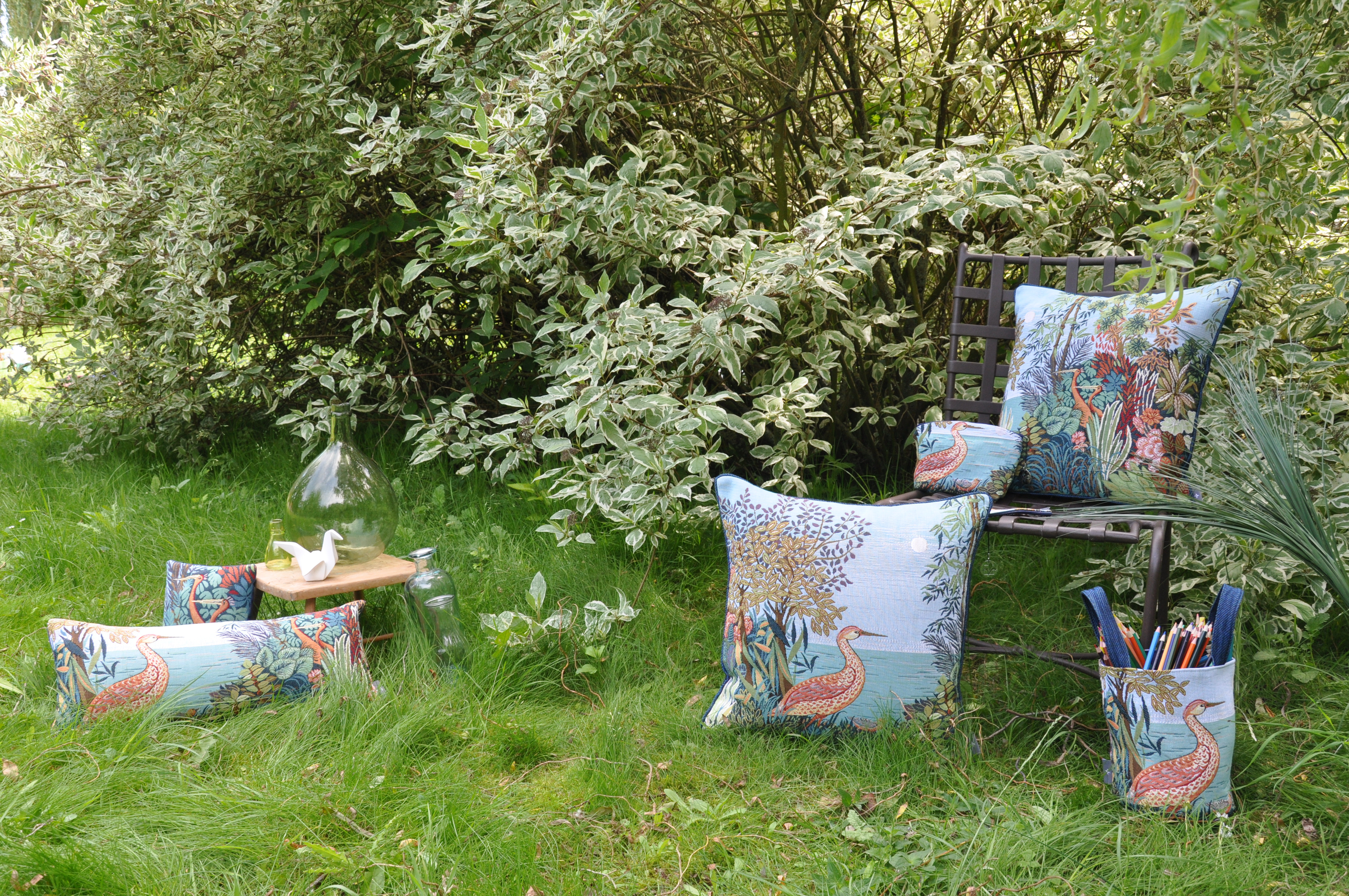 Der Reiher in der Natur, Anne Leurent Wandteppich