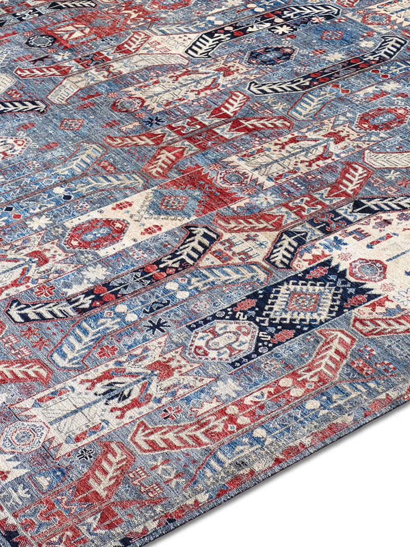 Soul Red Blue auf Dunkelgrau Teppich | Größe: 305 x 427 cm