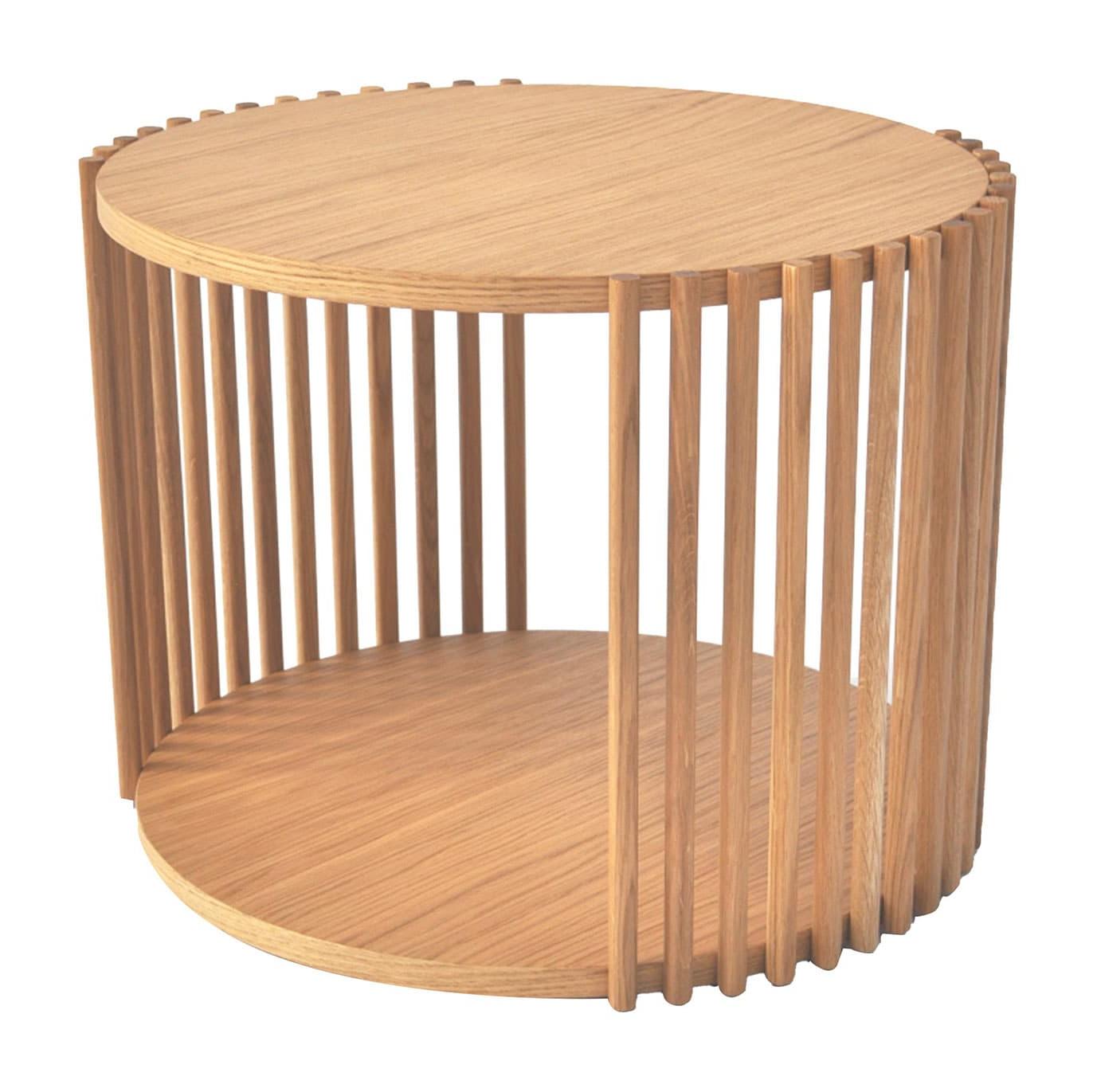 Eleganter niedriger Traubeneichen-Couchtisch