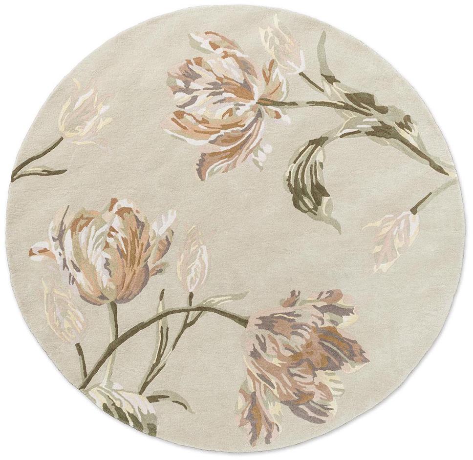 Gosford Natural/Sage Green Round Teppich | Größe: Ø 200 cm