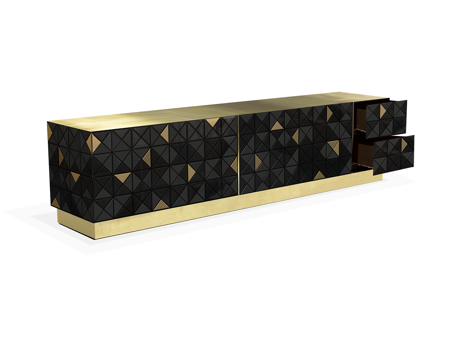Mosaic Schwarz‑Gold TV‑Schrank