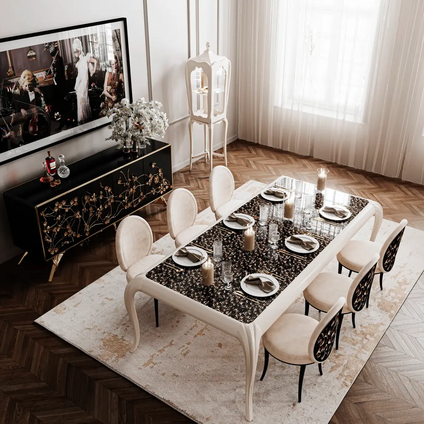 Mistral Exotischer Feder‑Esstisch