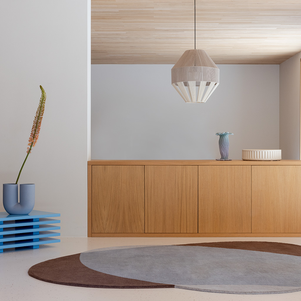 Element Chad Brown Blue Teppich | Größe: 250 x 274 cm