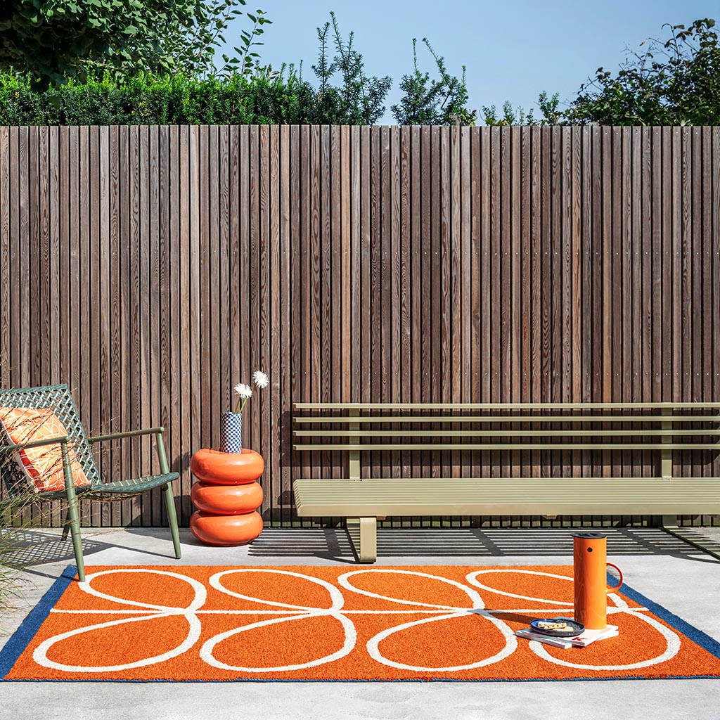 Linear Stem Orange Outdoor-Teppich | Größe: 200 x 280 cm