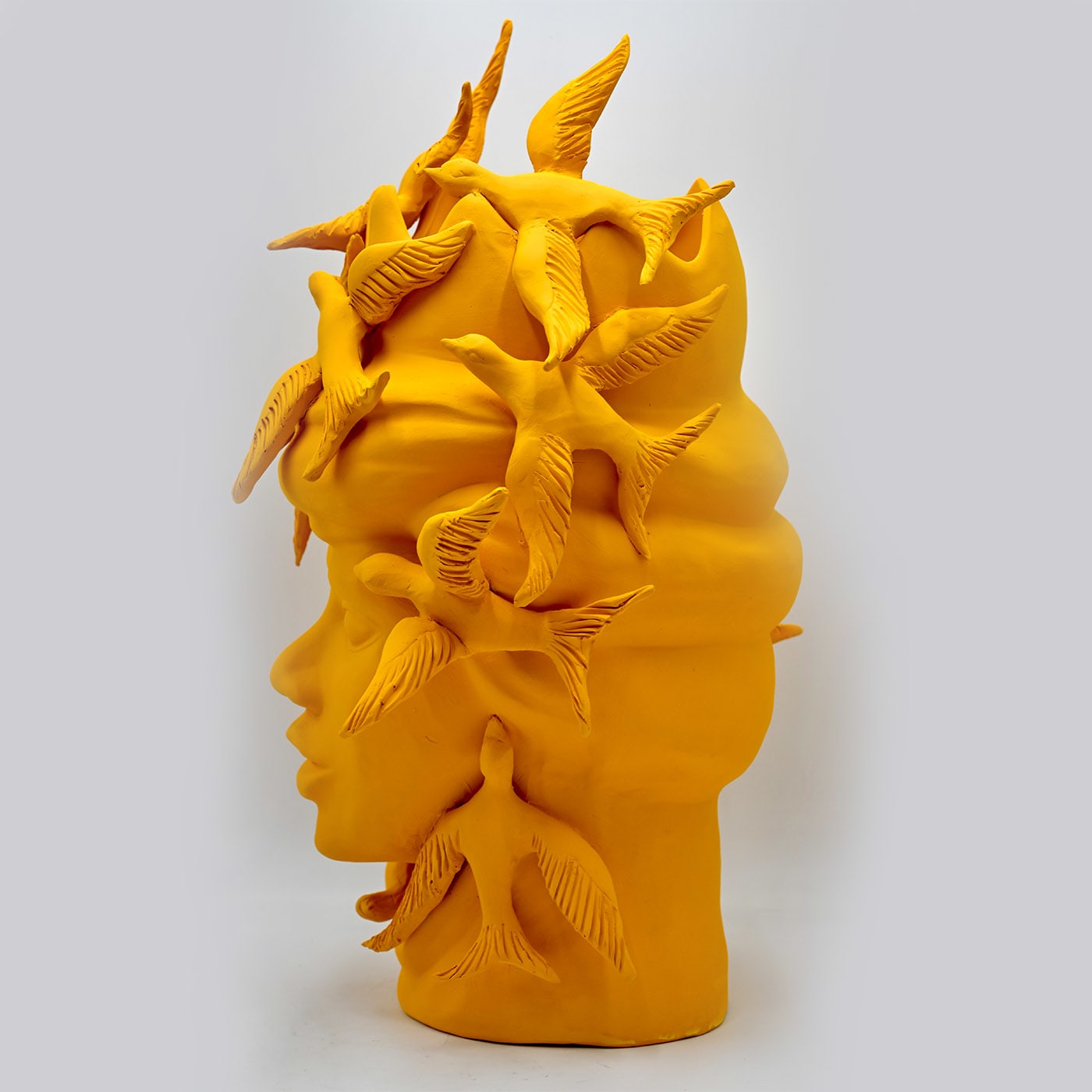 Maure‑Kopf orange Skulptur