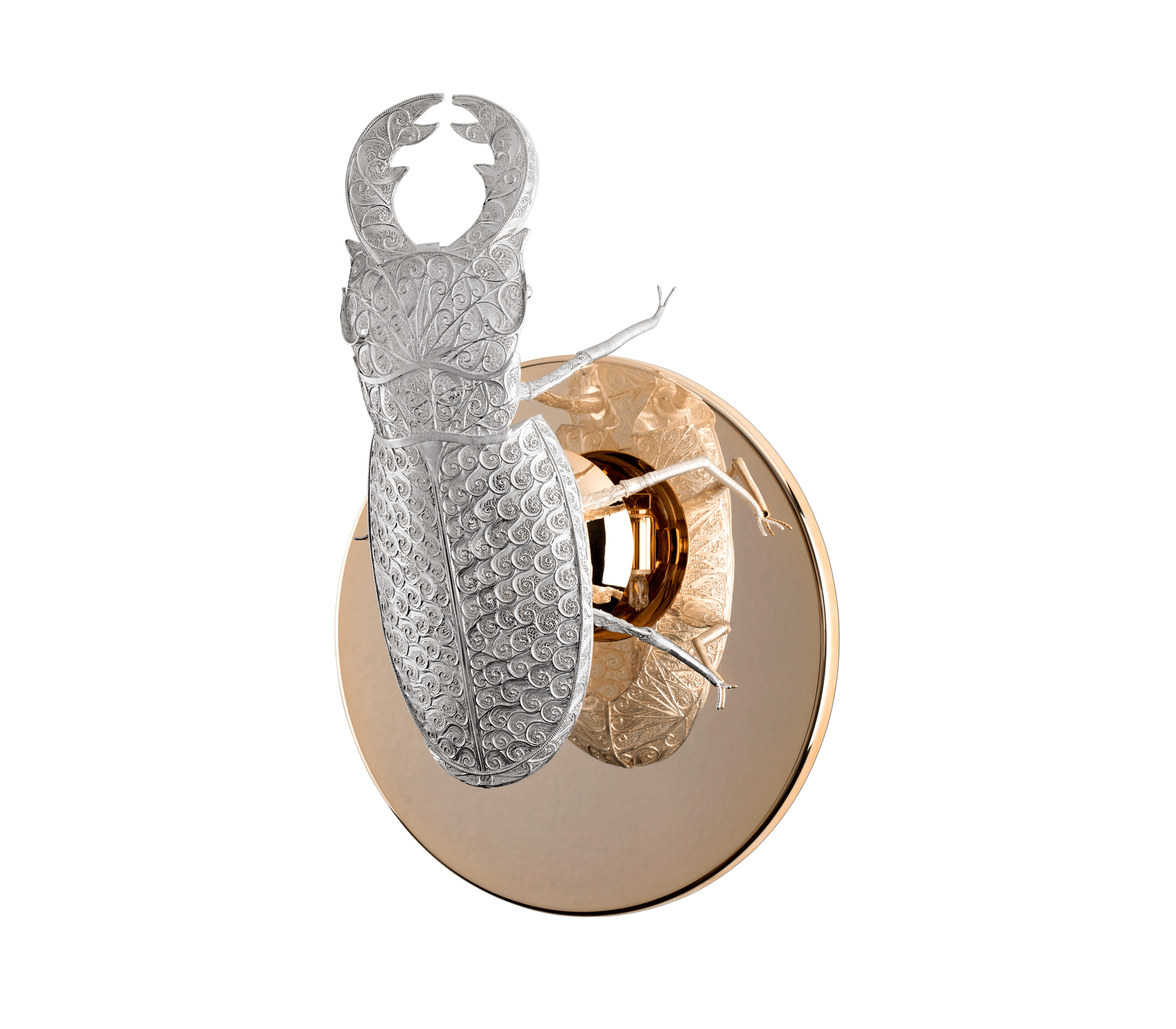 Filigran‑Skarabäus Wandleuchte