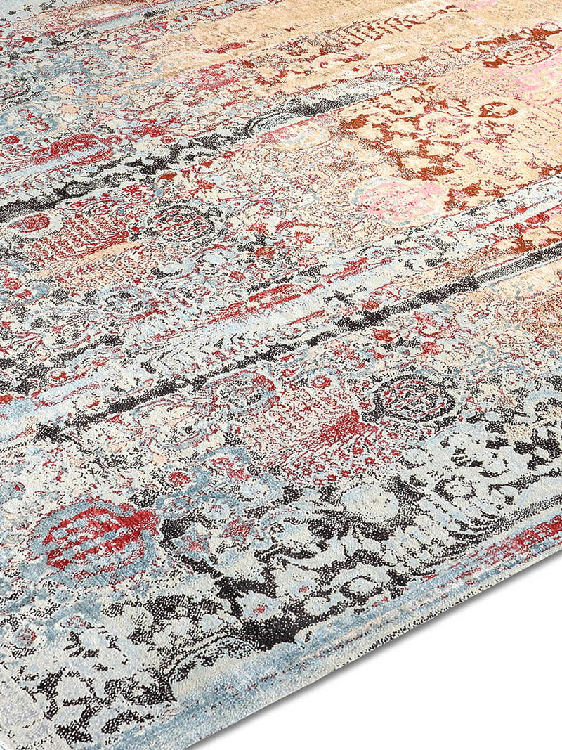 Woods Aqua auf Beige Teppich | Größe: 170 x 240 cm