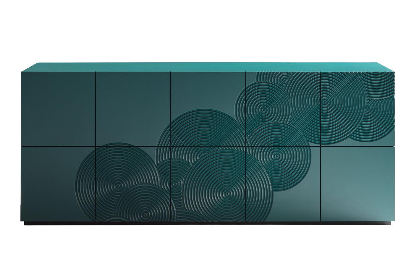 Contemporary Blaues Sideboard