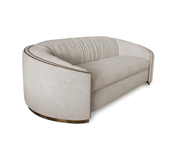 Premium Comfort Beiges Geschwungenes Sofa