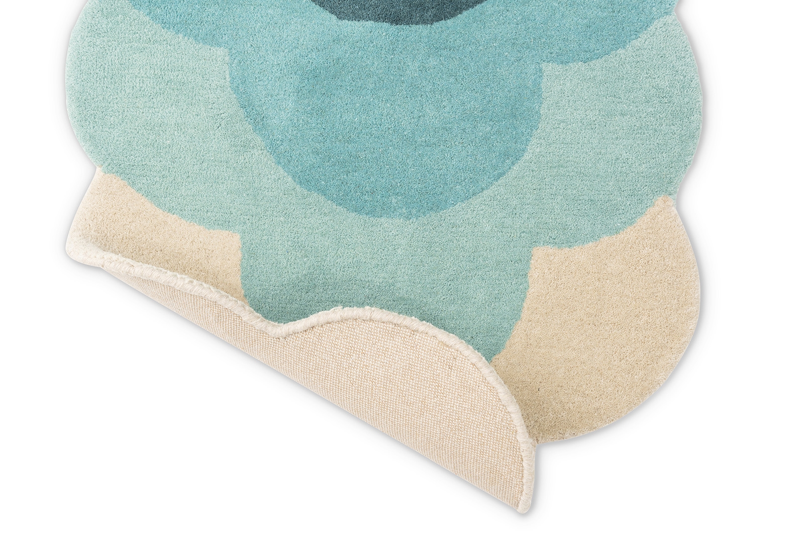 Optical Flower Teal 061207 Teppich | Größe: 87 x 300 cm