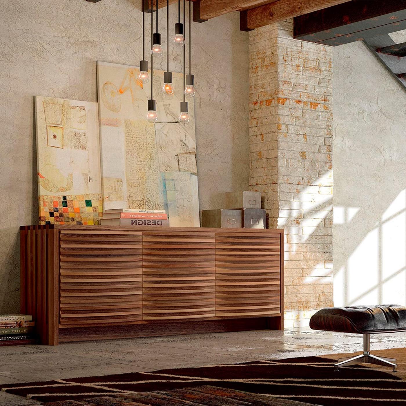 Onda Natürliches massives Walnuss‑Sideboard