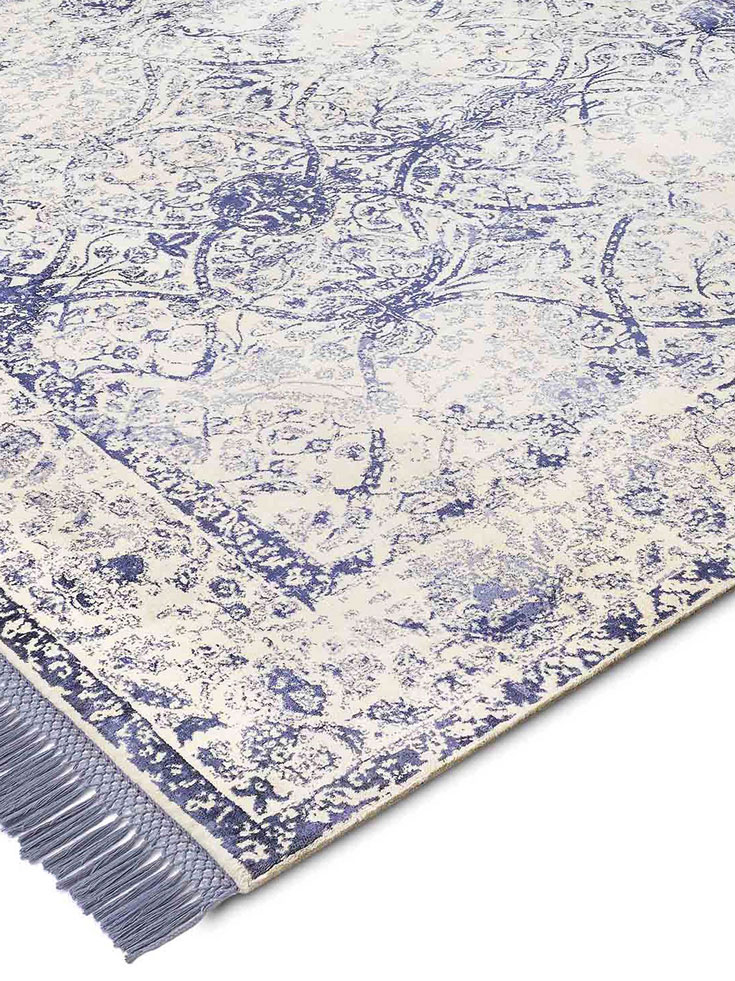 Mauve Grey auf Weiß Teppich | Größe: 250 x 300 cm