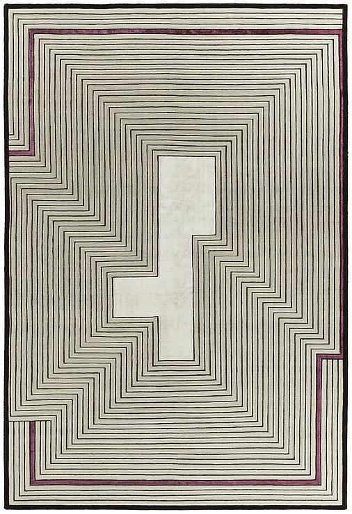 Handgeknüpfter Beige Gerahmt Teppich