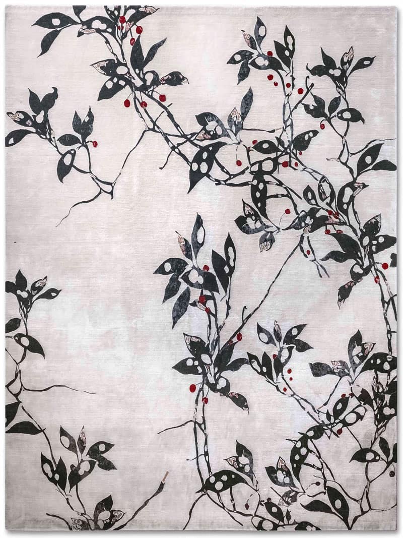 Kimono Tender Dawn auf Hellsilber Teppich