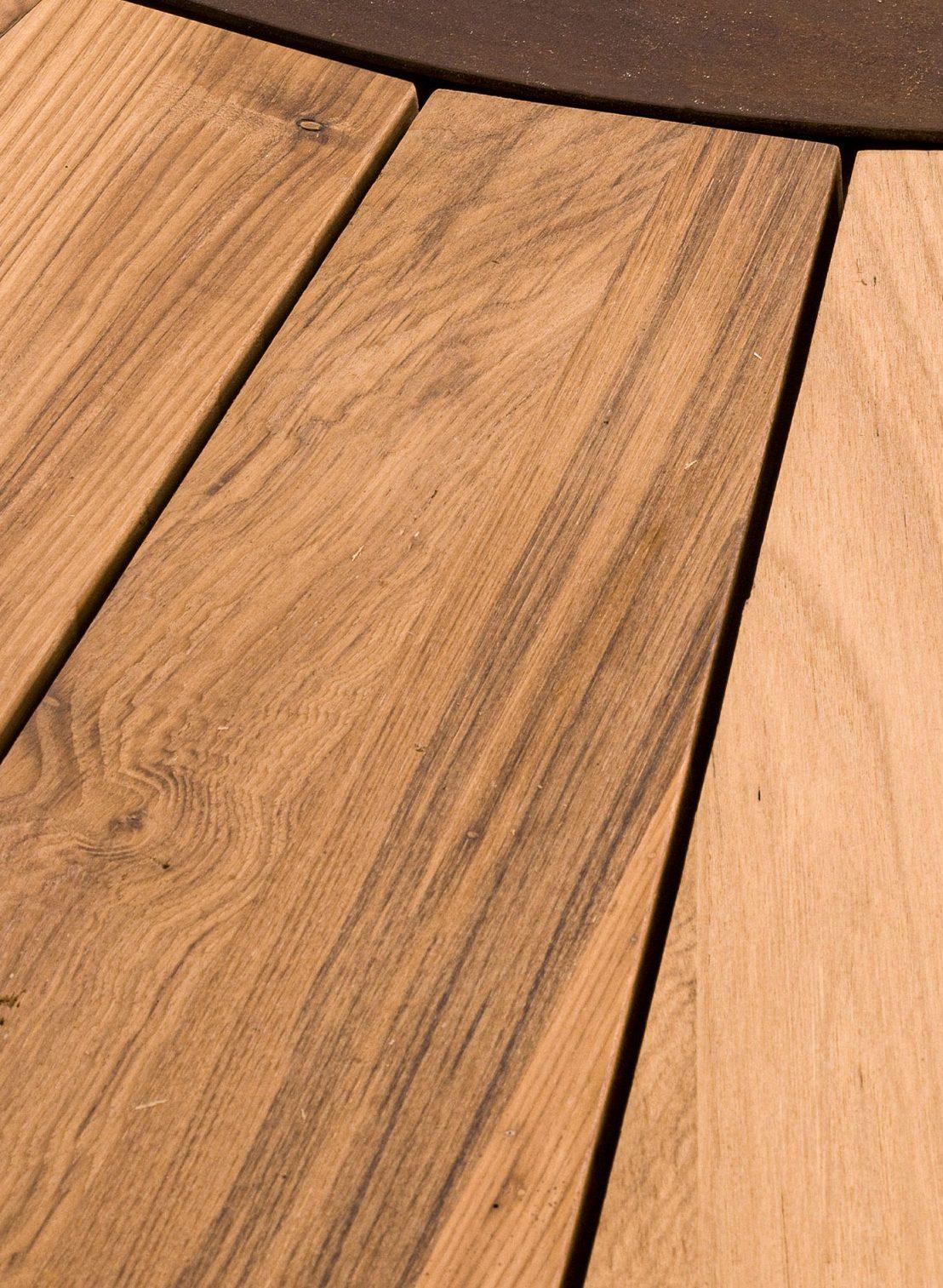 Zero Holz‑Feuerstelle | Fertigstellung: Altholz | Dimensions: Ø 300 cm