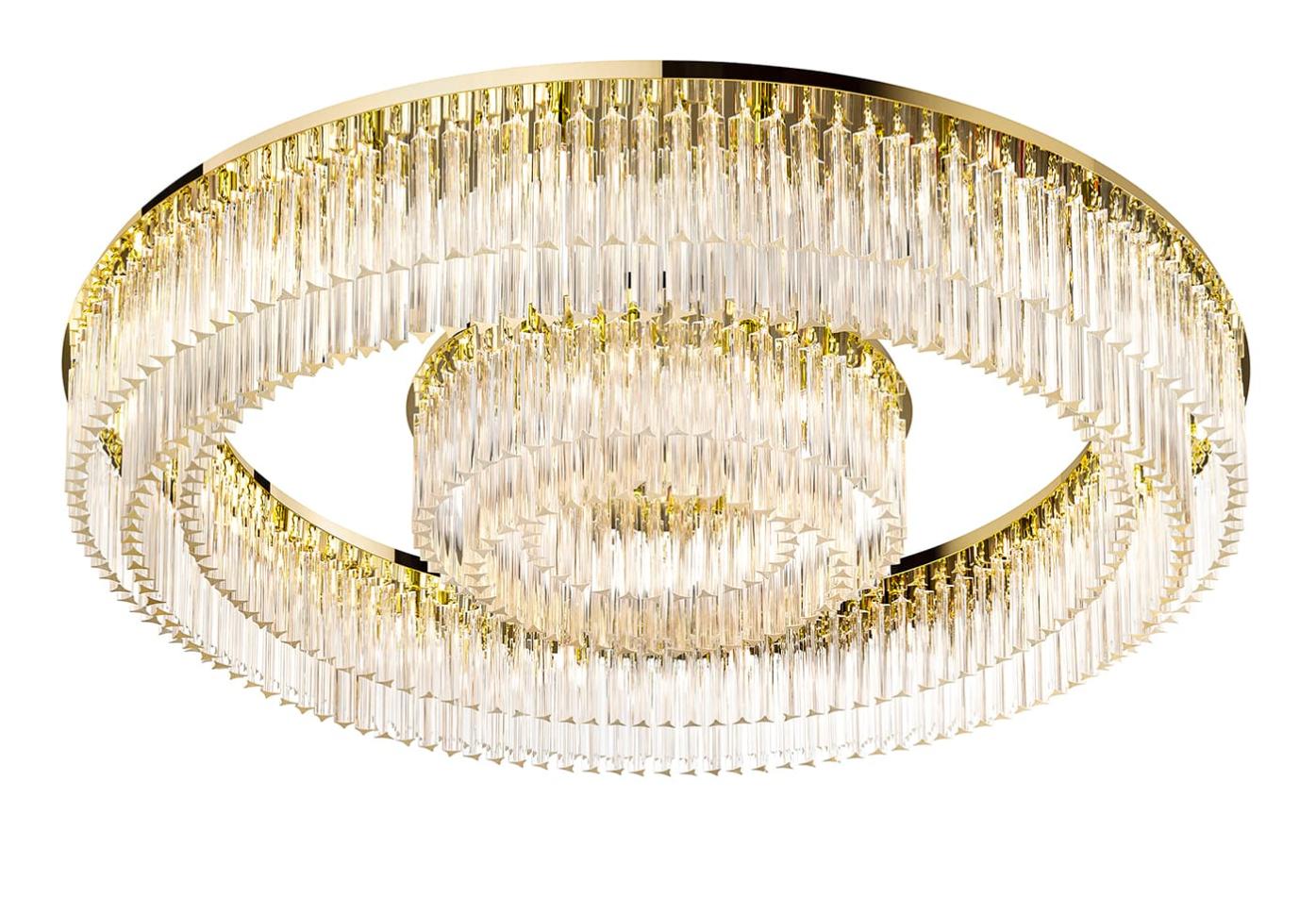 Polierter Gold Runder Kronleuchter