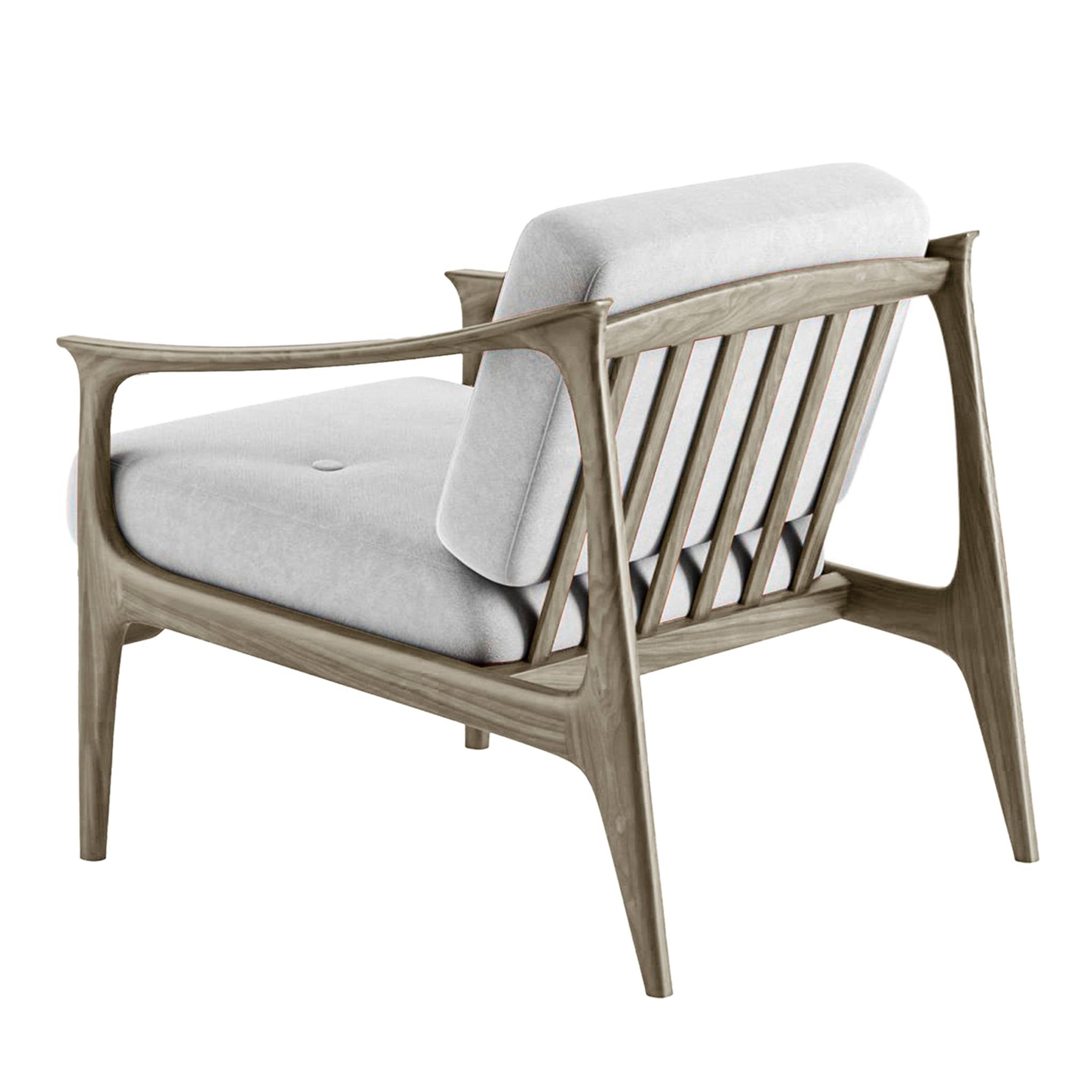 Quiete Grauer massiver Walnuss‑Sessel | Farbe: Linen BEL-LINO G077 11