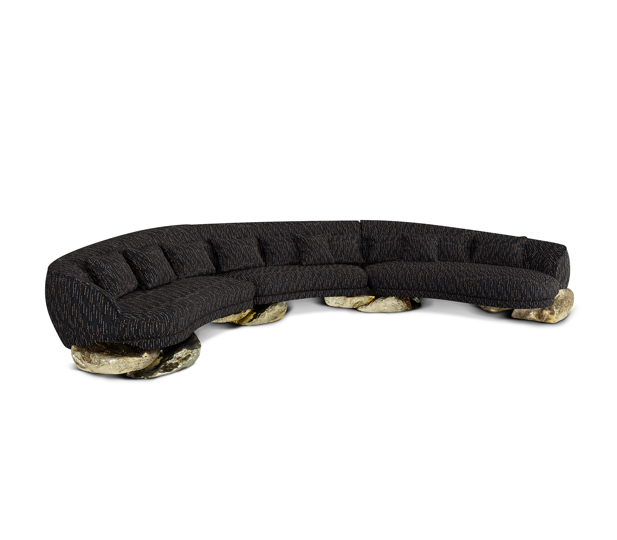 Angora Schwarzes gebogenes Sofa