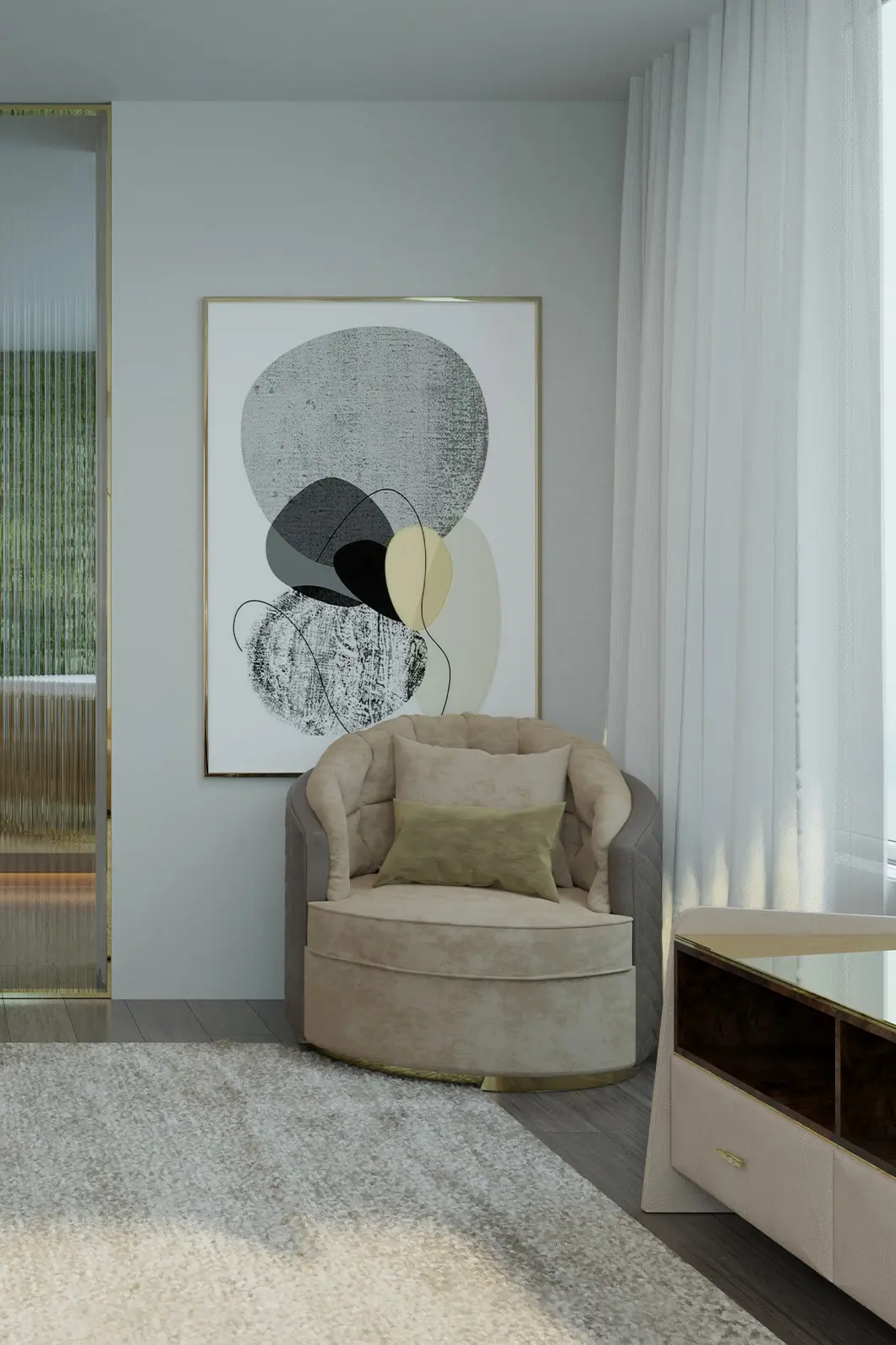 Luxe Drehbarer Sessel - 1