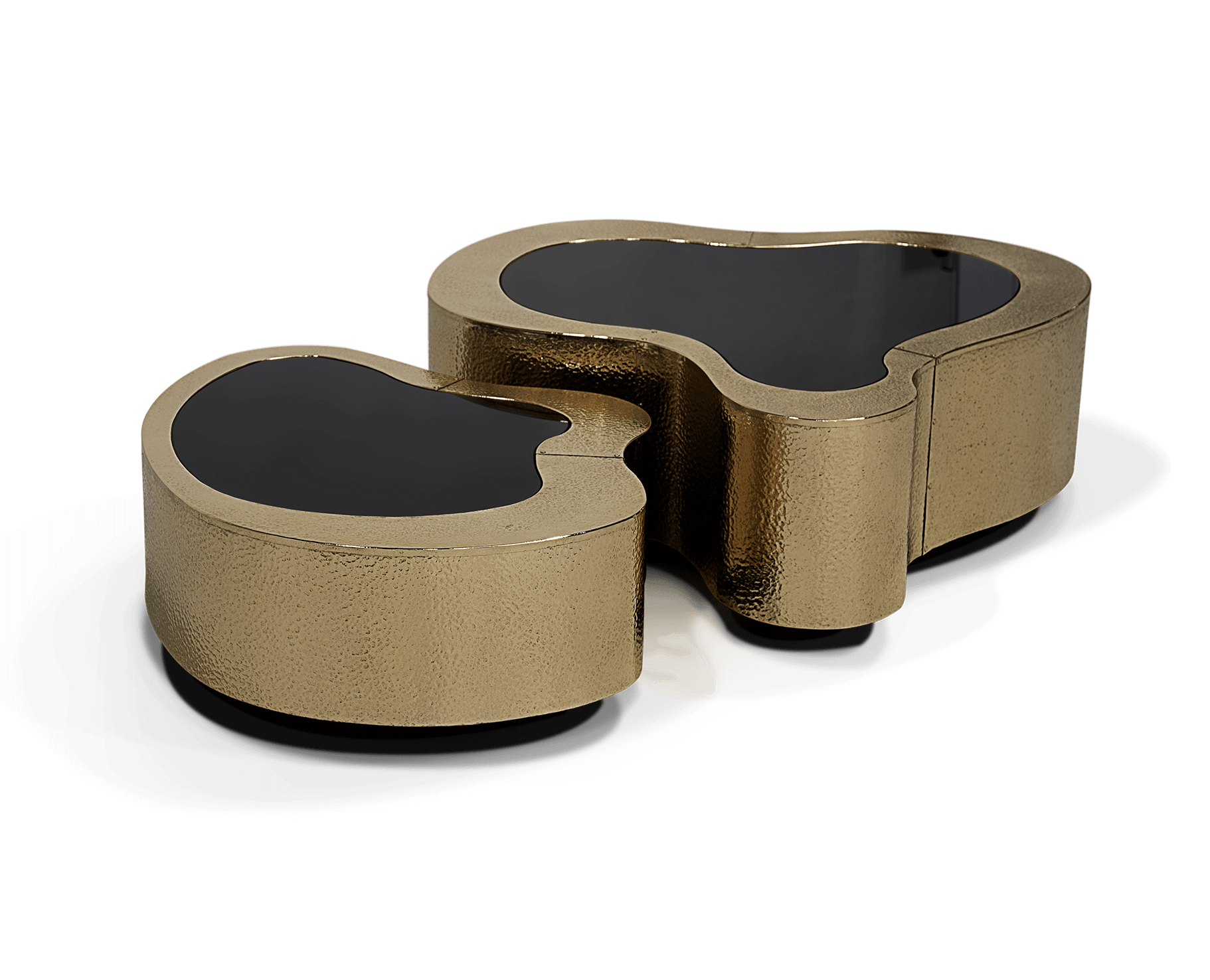 Crest Hammerschlag‑Patina Couchtisch‑Set | Konfiguration: Big