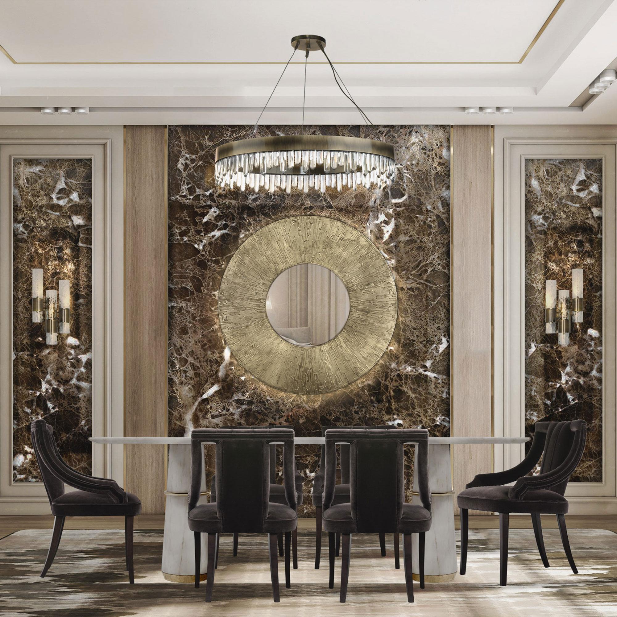 Runder Messing-Akzent-Wandspiegel