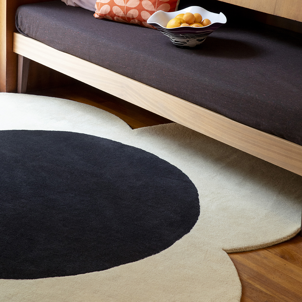 Flower Spot Ecru/Schwarz 158409 Teppich | Größe: Ø 200 cm