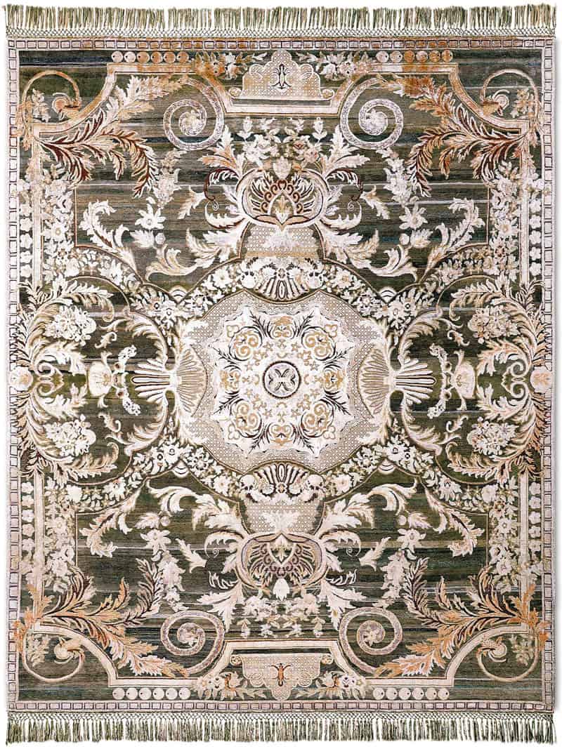 Aubusson Original on Green Mix Teppich | Größe: 305 x 427 cm