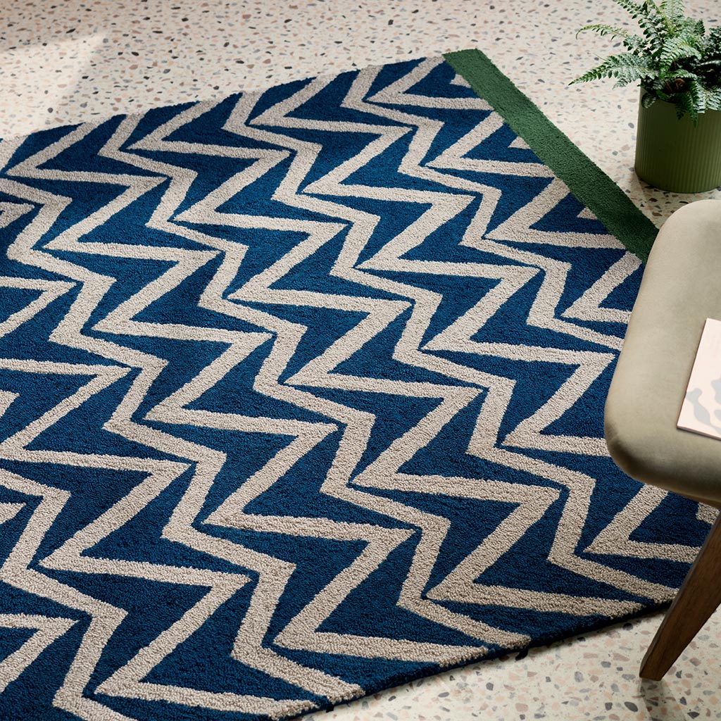 Dhurrie Blue Outdoor-Teppich | Größe: 200 x 280 cm