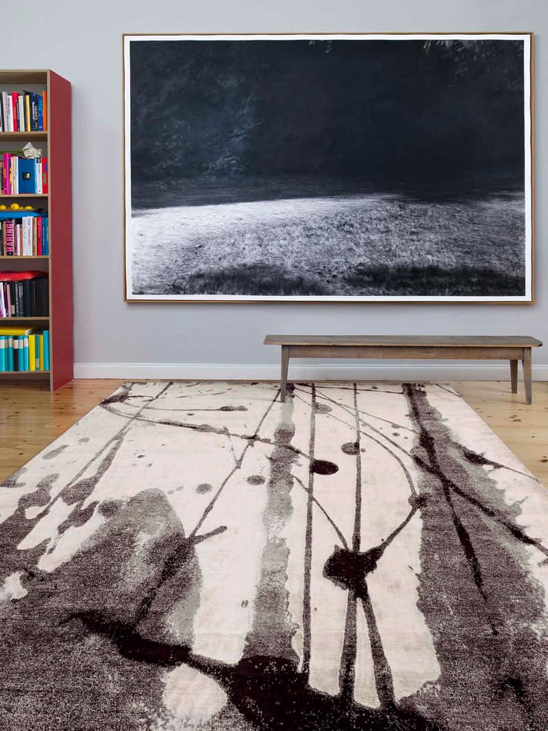 B&W auf Weiß Teppich | Größe: 122 x 183 cm