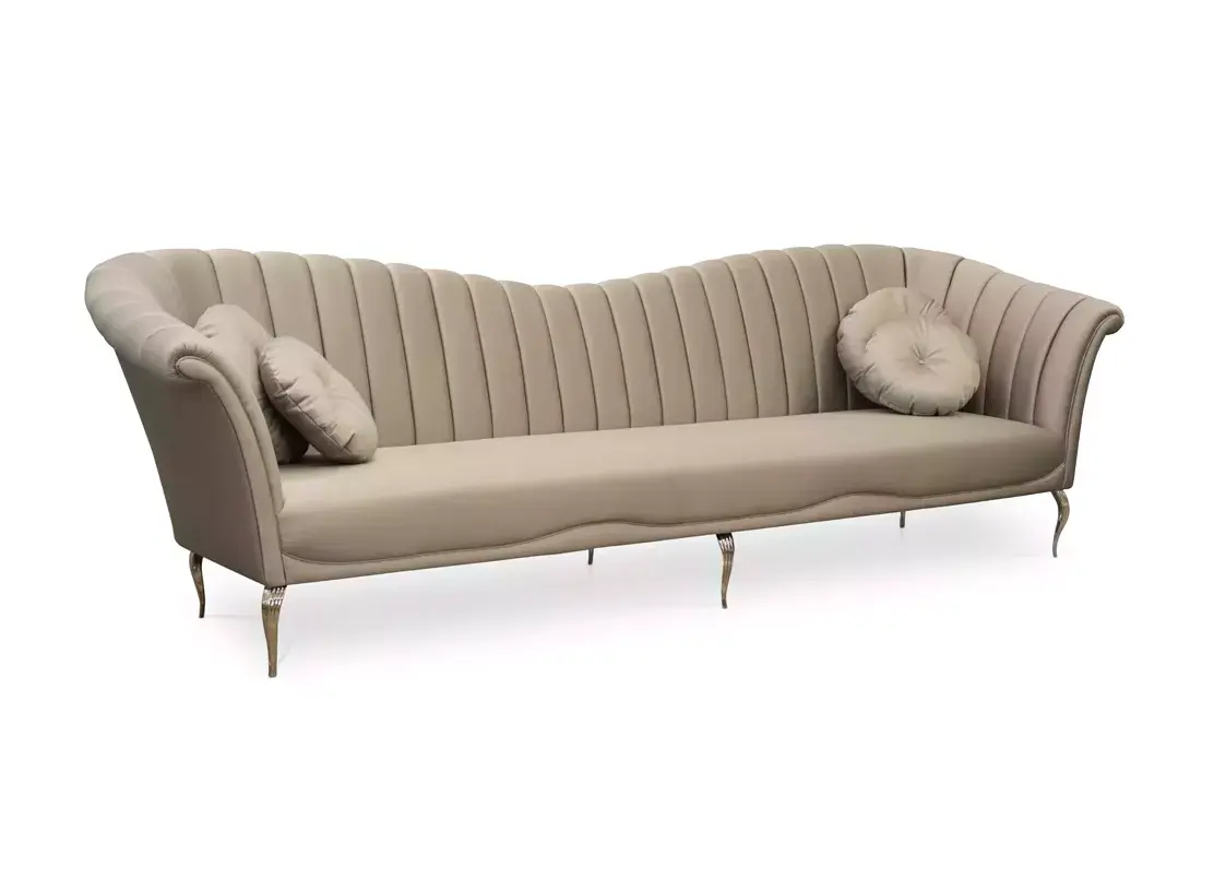 Langes Saphira Sofa mit Metallgestell