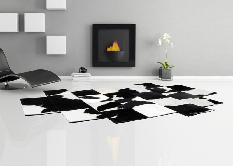 Pixel Black & White Teppich | Größe: 115 × 163 cm
