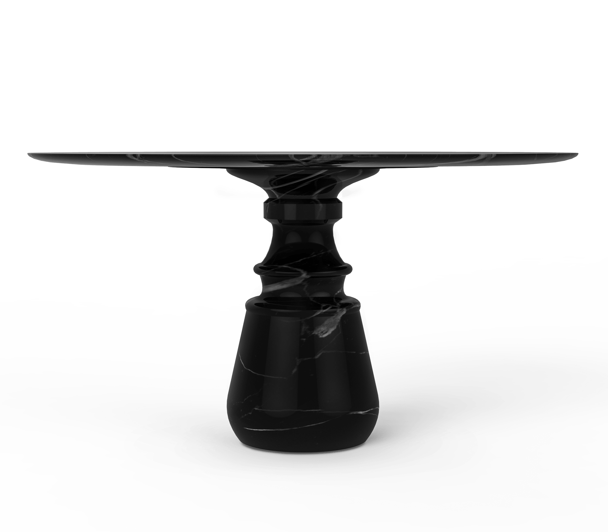 Obsidian Runder Nero Marquina Esstisch