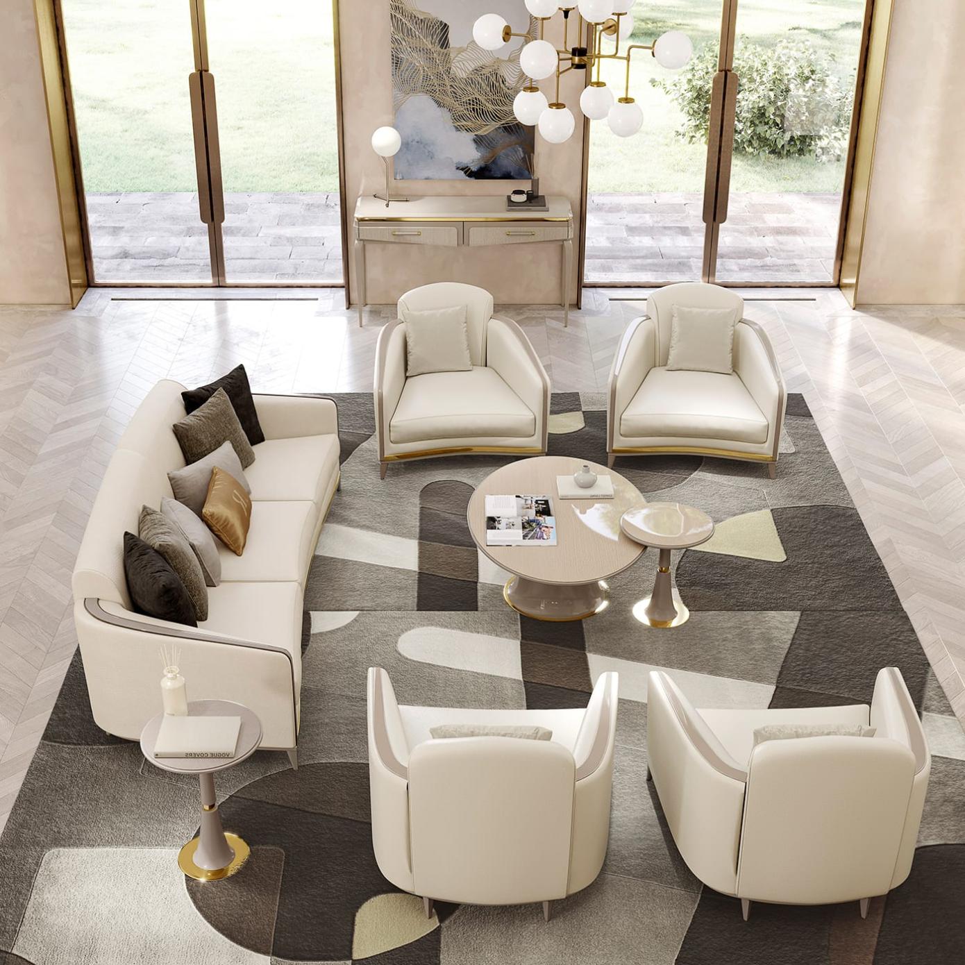 Elegance beiges 3‑Sitzer‑Sofa | Konfiguration: Mit Kissen