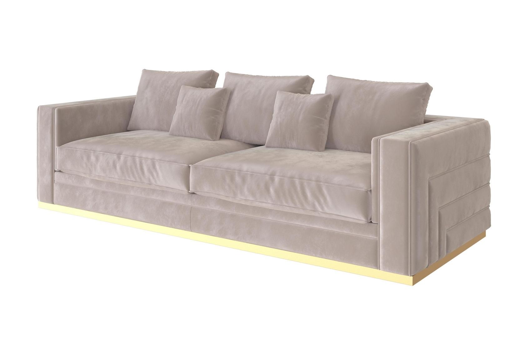 Labyrinth 3-Sitzer-Sofa in Samt