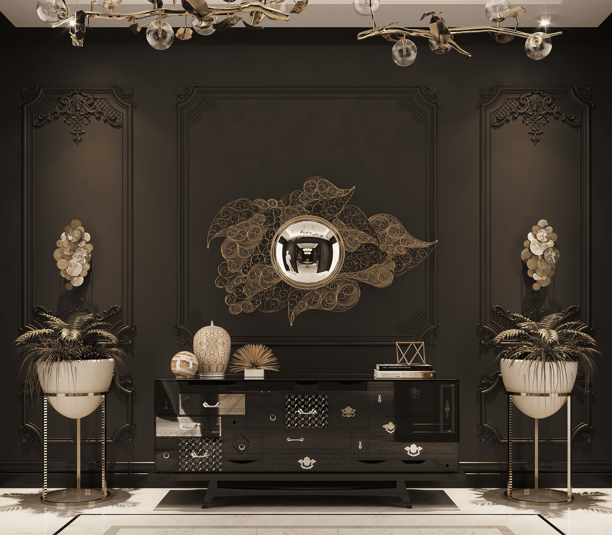 Miro Schwarzes Sideboard