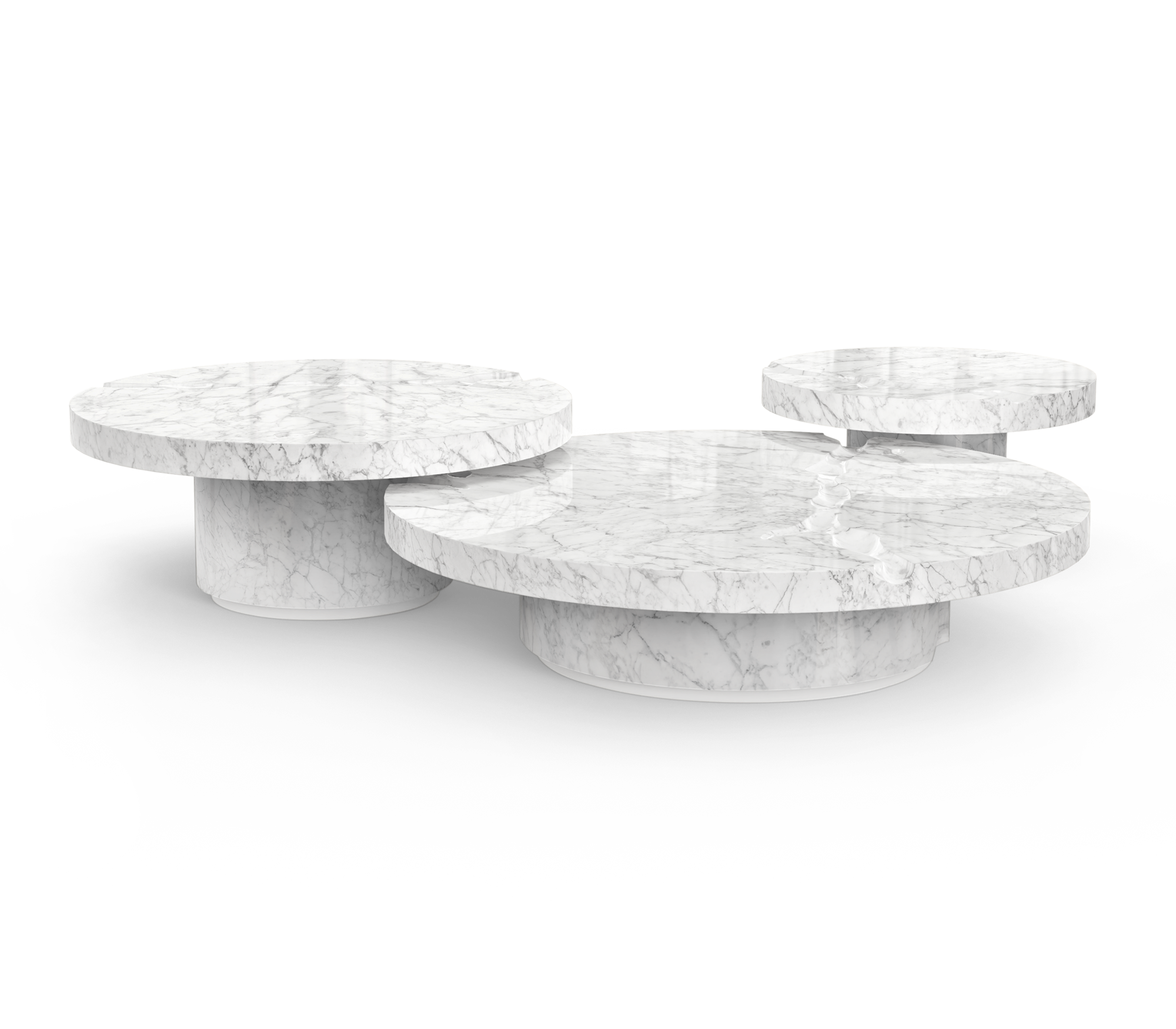 Dominion Carrara Marmor 3‑teiliges Mitteltisch‑Set