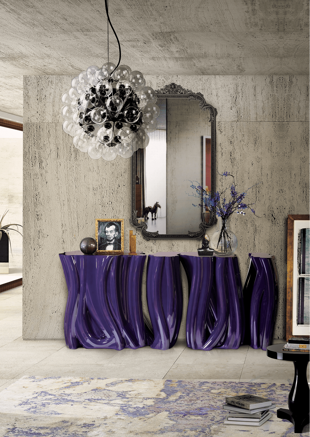 Monochrome Purpurnes Premium‑Sideboard