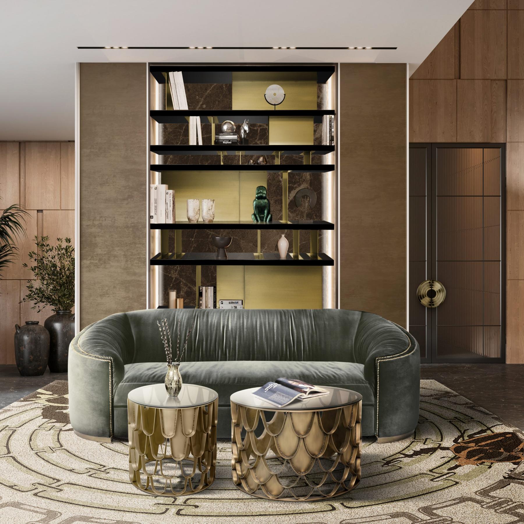 Premium Comfort Grünes Geschwungenes Sofa - 2