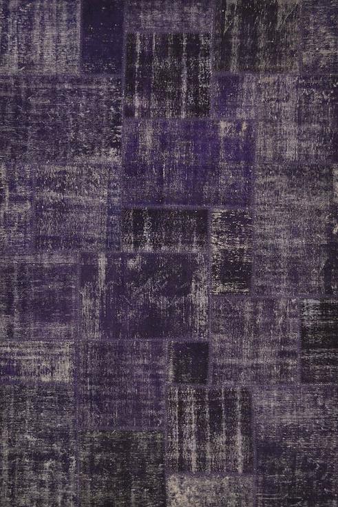 Dunkellila Patchwork Teppich | Größe: 250 x 300 cm