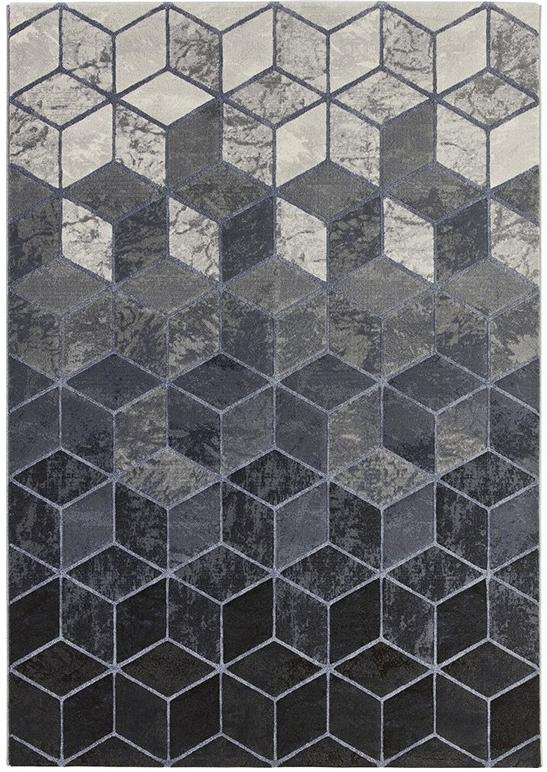 Geometric Grau Teppich | Größe: 120 x 170 cm