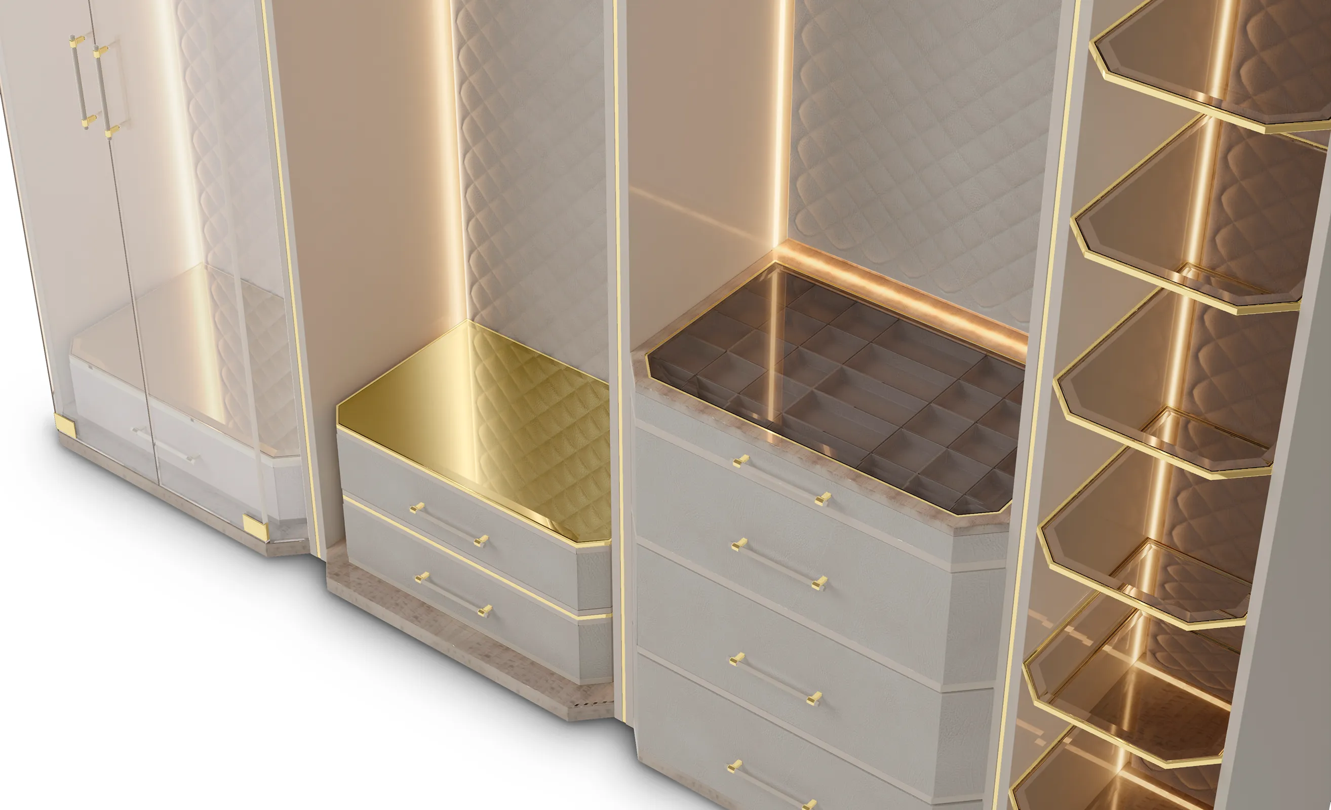 Cadence Beigefarbenes Schranksystem