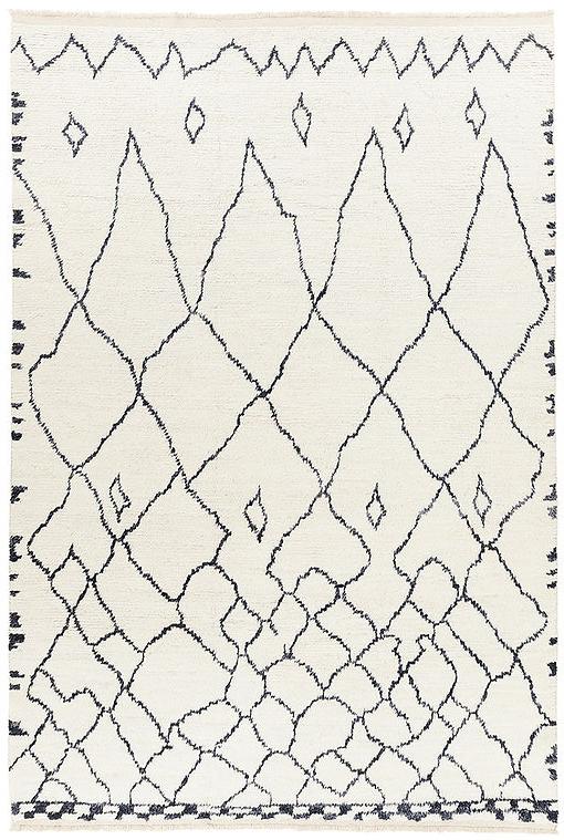 Berber Weiß Hoher Flor Teppich