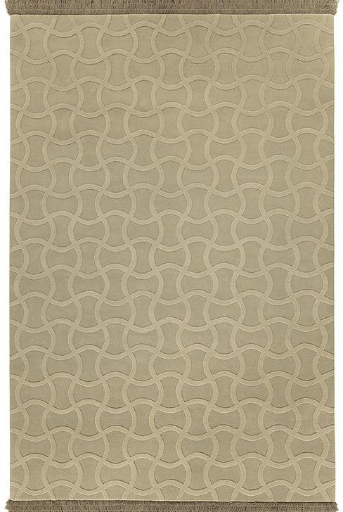 Taupe Handgetufteter Teppich
