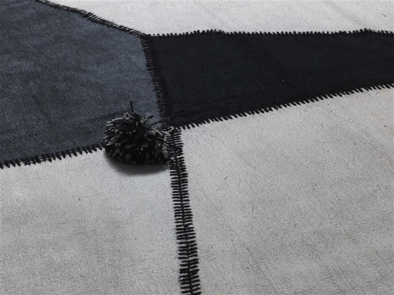 White-for-Three Patchwork-Hanfteppich