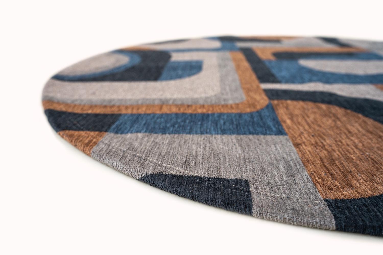 Camel Blue 9196 Runder Teppich | Größe: Ø 240 cm